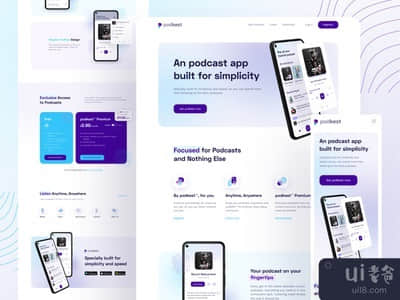 Podkest - 播客应用登陆页(Podkest - Podcast app Landing Page)