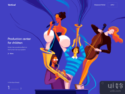 垂直 - 音乐学校的登陆页面(Vertical - Landing Page for Music School)