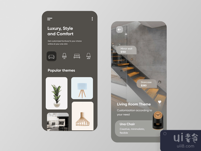 家庭主题移动应用-UX/UI设计(Home Theme Mobile Application-UX/UI Design)