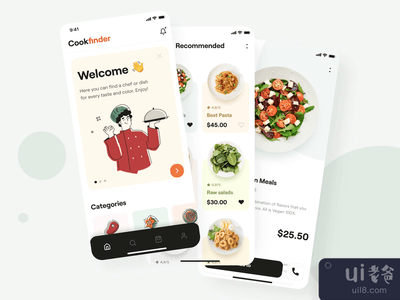 烹调者应用程序的互动(The cookfinder app interaction)