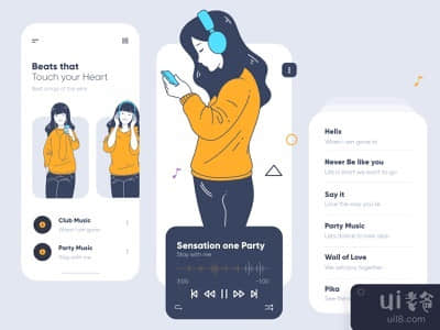 音乐移动应用UX-UI设计(Music Mobile App UX-UI Design)