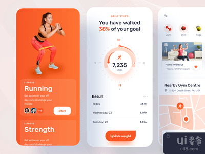 健身和锻炼的移动应用程序(Fitness & Workout Mobile App)