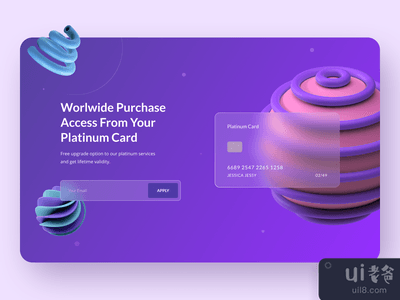 玻璃形态头的概念(Glassmorphism Header Concept)