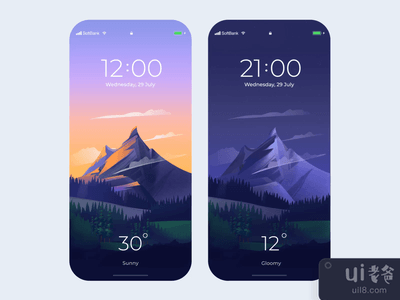 移动应用程序 - 天气锁屏(Mobile App - Weather Lock Screen)