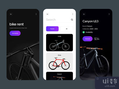自行车租赁 - 移动应用设计(bike rent - Mobile App Design)
