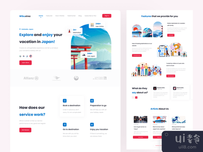 Wibustrez - 网站旅行登陆页(Wibustrez - Website Traveling Landing Page)