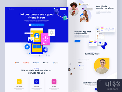 信使应用程序登陆页面(Messenger app landing page)