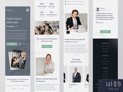 反应灵敏的移动Crimson - 数字机构登陆页面(Responsive Mobile Crimson - Digital Agency Landing Page)
