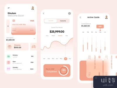 银行移动应用程序-UX/UI设计(Banking Mobile App -UX/UI Design)
