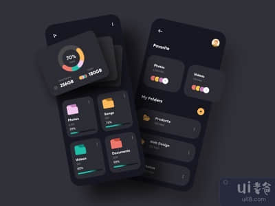 文件管理器应用程序用户体验UI设计(File Manager App UX UI Design)