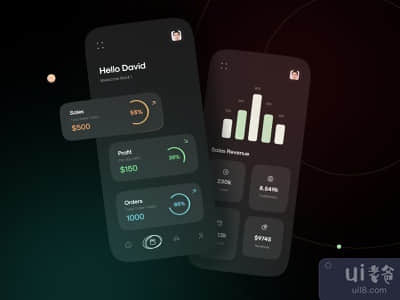 金融应用设计 深色主题(Finance App design Dark theme)