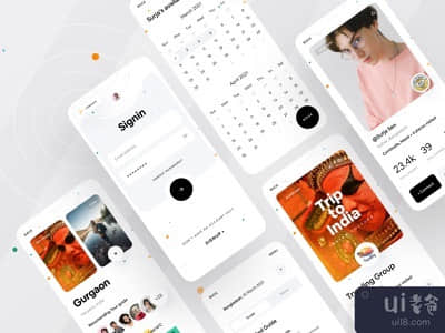 轻松的旅行应用程序用户界面。(Easy Travel App UI.)