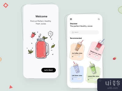 健康食品移动应用-UX/UI设计(Healthy Food Mobile App-UX/UI Design)