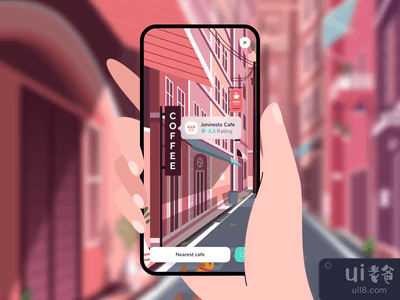 咖啡馆找人应用程序的交互动画(Cafe finder app interaction animation ?)