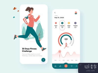 健身移动应用UX-UI设计(Fitness Mobile App UX-UI Design)
