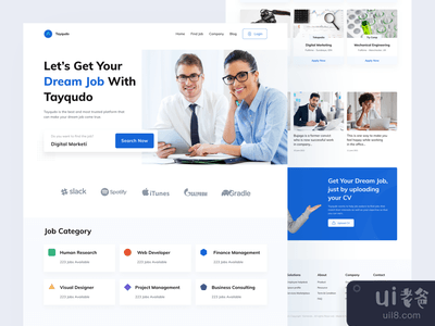 Tayqudo - 工作搜索平台登陆页(Tayqudo - Job Finding Platform Landing Page)