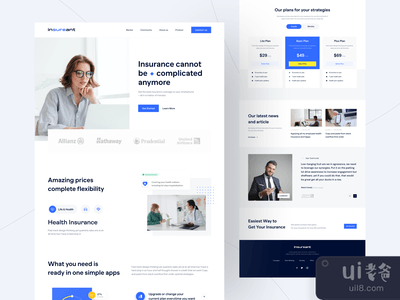 保险服务登陆页(Insurance Service Landing Page)