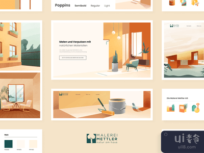 Malerei Mettler - 网页设计和插图(Malerei Mettler - Web Design and Illustration)