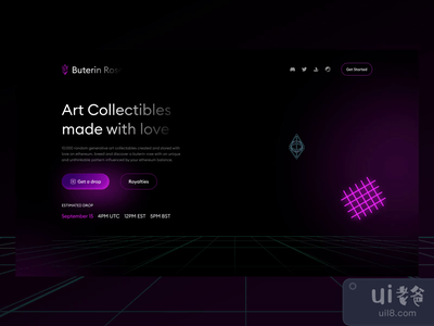 NFT收藏品的登陆页面 - 布特林玫瑰(NFT Collectibles Landing Page - Buterin Rose)