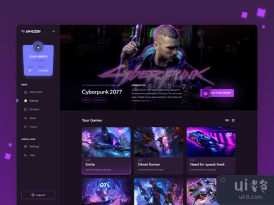 Gamebook--游戏社交平台的重新设计(Gamebook - Gaming social platform redesign)