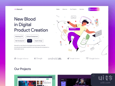 数字机构登陆页概念(Digital Agency Landing Page Concept)