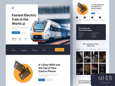SG-ETS，一个电动火车服务的登陆页面（动画）。(SG-ETS, an Electric Train Service Landing Page (Animated))