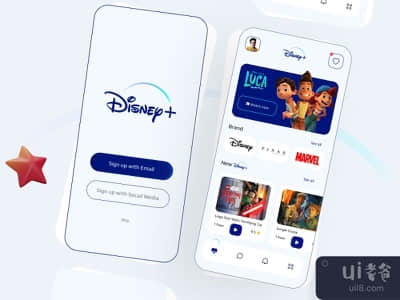 迪士尼+应用程序重新设计（免费下载(Disney+ App Redesign (Free Download))