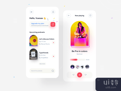 播客应用概念UI(Podcast App Concept UI)
