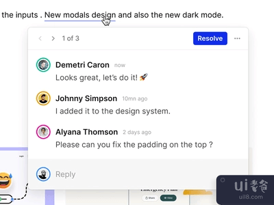 内联评论(Inline comments)