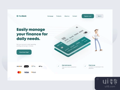 FastBank - 银行业务登陆页面(FastBank - Banking Landing Page)