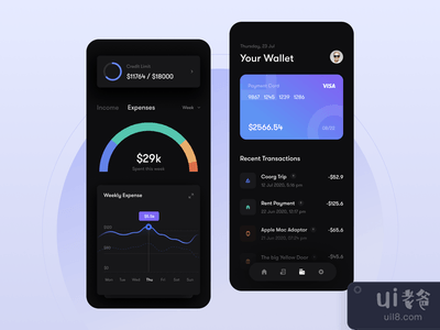 支付应用程序的黑暗模式(Payment app dark mode)
