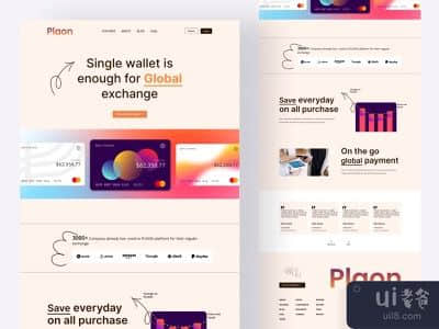 金融登陆页面UI设计(Finance Landing page UI Design)