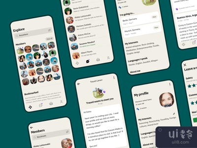 Tribevibe移动应用程序屏幕(Tribevibe mobile app screens)