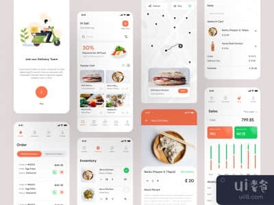 Yormy食品配送应用UX UI(Yormy Food Delivery App UX UI)
