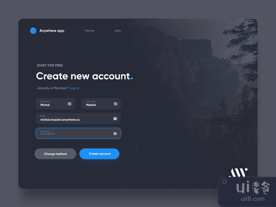 登录和注册 - 黑暗模式 | AW通用页面(Login & Sign up - Dark Mode | AW Universal Page)