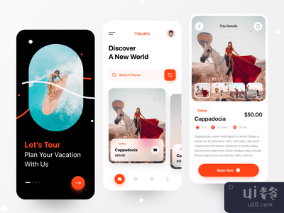 Tourx - 旅游应用概念(Tourx - Travel App Concept)