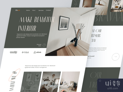 室内设计着陆页(Interior Design Landing page)