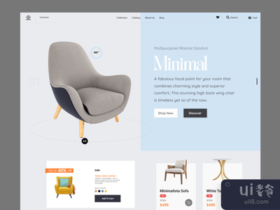 现代家具网站Ui(Modern Furniture Web Ui)