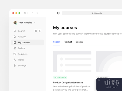 在线学习平台 - 仪表板(Online learning platform — Dashboard)