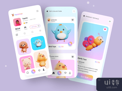 宠物玩具店UI设计(Pet Toys Shop UI Design)