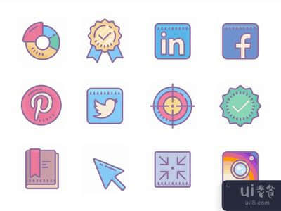 可爱的彩色图标动画(Cute-color icons animation)