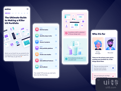 投资组合指南移动屏幕(Portfolio guide mobile screens)
