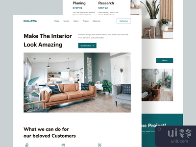 KuliJawa室内设计机构 - 登陆页面(KuliJawa Interior Design Agency - Landing Page)