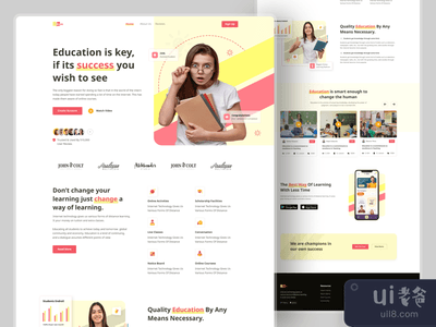 在线 - 教育登陆页。(Online - Education Landingpage.)