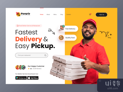 食品配送着陆页(Food Delivery Landing page)