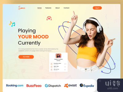 音乐播放器登陆页面(Music Player Landing Page)