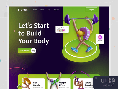 健身登陆页面设计(Fitness Landing Page Design)