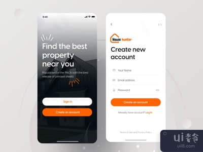 房地产移动应用用户体验UI设计(Real Estate Mobile App UX UI Design)