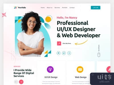 自由职业者平面设计师作品集网站(Freelance Graphic Designer Portfolio Website)