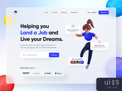 工作搜索登陆页(Job Search Landing page)